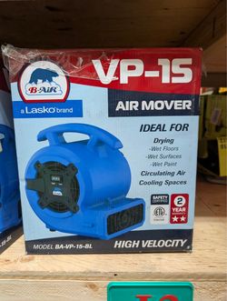 B-Air 1/8 HP Air Mover Carpet Dryer Floor Blower Fan for Home Use in Blue – New