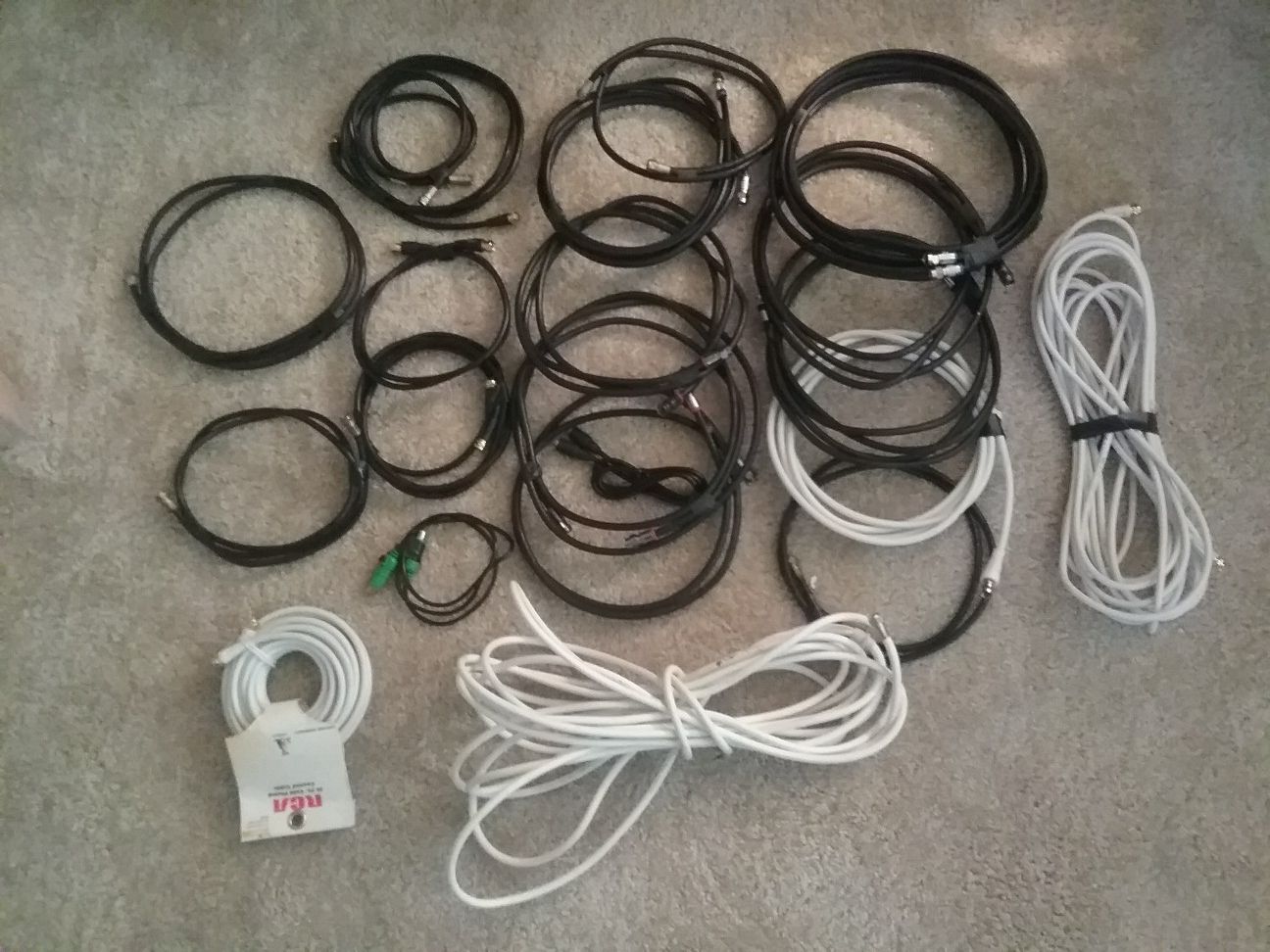 Various cables HDMI, ethernet, coaxial, USB, RCA, phone (not shown). Some new. Five Forks area.