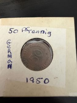 1950 50 German pfennig coin