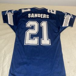 Deion Sanders Wilson Dallas Cowboys Jersey Mens Medium 42 Blue Clean USA 90s NFL