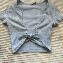 Light Blue Crop Top