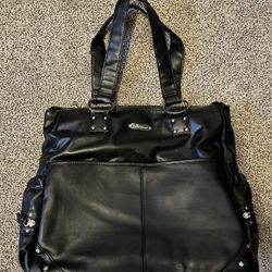 Wendy Bellissimo Black Leather Diaper Bag