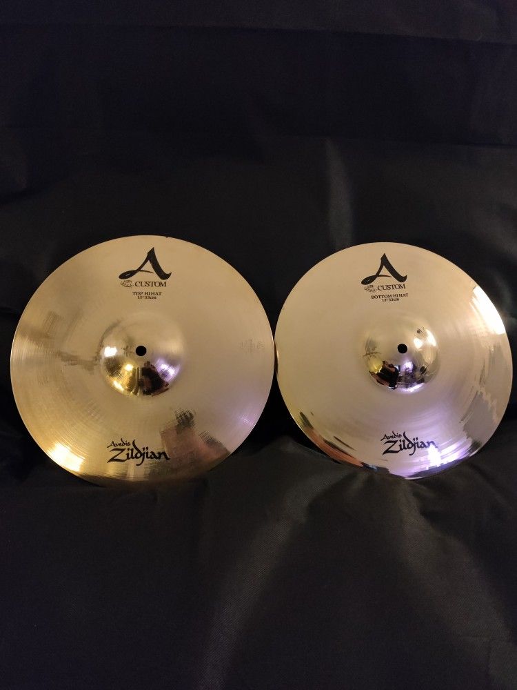 Zildjian 13" Custom A Hi Hat Cymbals For Drum Set Crash Ride China Ozone Splash Trash 