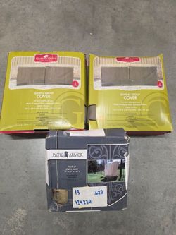 $39 For All, Lot Of (3) waterproof, Heavy Duty Large Outdoor Furniture Covers, NEW