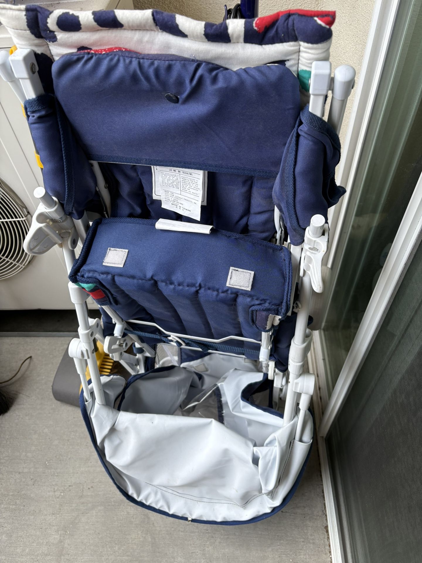 Vintage Spectrum Double Stroller – Lightweight Foldable Twin Baby Stroller, Blue & Multicolor