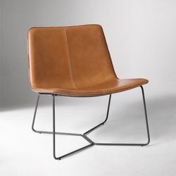 West Elm Slope leather lounge chair