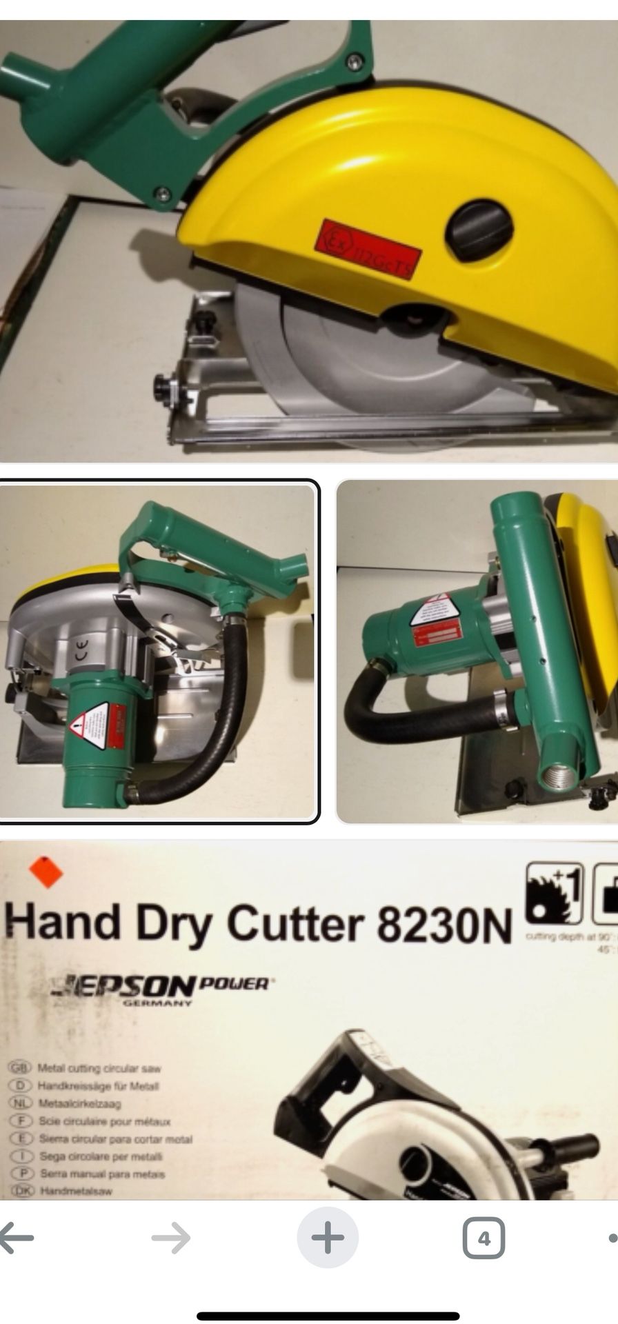 Jepson Pneumatic Metal Cutting Handsaw!! NEW!!