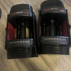 Power lock Adjustable Dumbbells 50lbs