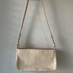 Vintage Etienne Aigner Tan Woven Jute Shoulder Bag Braided Strap