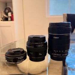 Canon Lens 24mm / 50mm / 18-135mm 