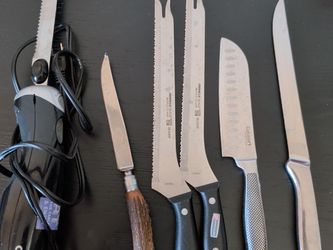 Kitchen Knife Lot + Cuisinart Electric Carving Knife