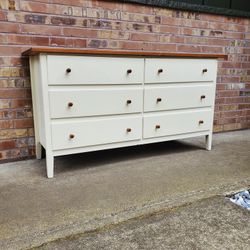Vintage 1990's Ikea Visdalen 6 Drawer Lowboy Dresser 