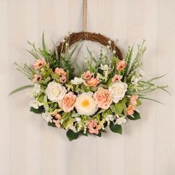 Artificial Rose Camellia Flower Wreath 