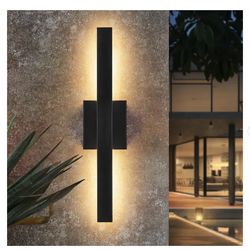 Felix 1-Light Black Outdoor Hardwired CylinderAluminum Integrated LED IP54  Wall Sconce Wall Lights - New