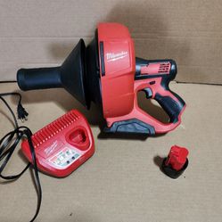 m12 drain auger with battery and charger 