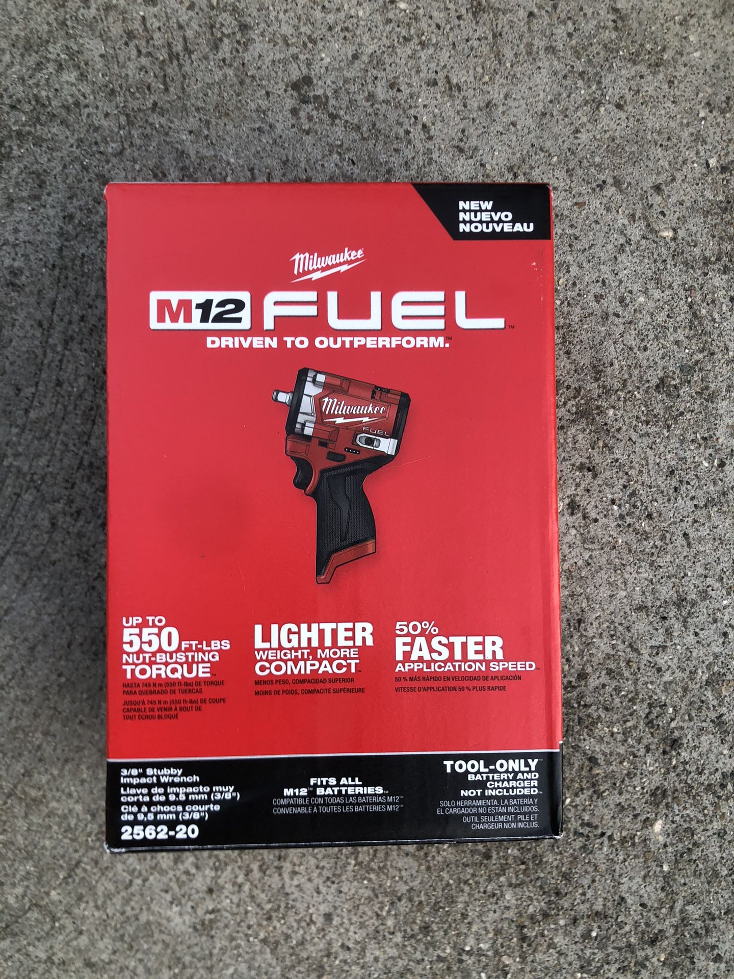 Milwaukee M12 FUEL 12V Lithium-Ion Brushless Cordless Stubby 3/8 in. Impact Wrench (Tool-Only)