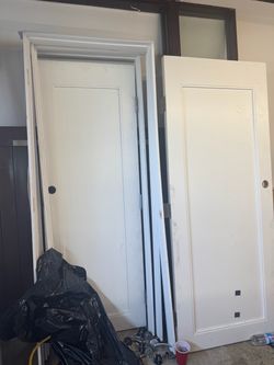 8 Modern Heavy Wood White Doors - 79x27.5