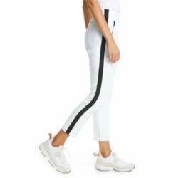 NWT Rag & Bone Pants Simone White Ankle High Rise Zipper Side Stripe Size 10