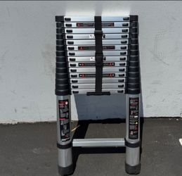 12.5 FT Telescoping Ladders Heavy Duty Aluminum Collapsible Ladder Load Bearing 330 LBS Extension