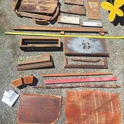 40 Unique Salvaged Wood Piece Art Craft Supplies Project Woodworking Clock Case Furniture Parts Vintage Antique 