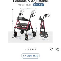 HOMLAND Foldable Rollator Walkers with Seat