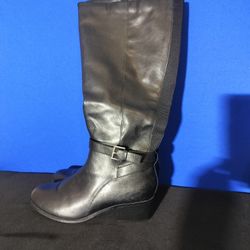 Women's Ascena Black Lane Bryant Wide Knee High Buckle Boots (Size 11W)