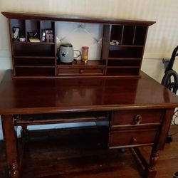 Solid Wood Computer Desk With Hutch