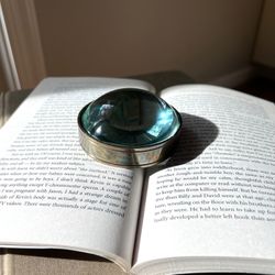 Glass & Brass Magnifying Paperweight ( D3.25” H1.5” ) firm on price