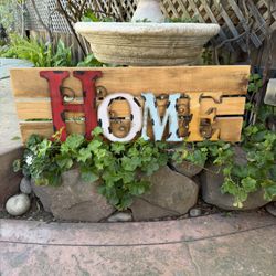 Rustic Wood Home Sign 