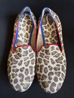 Rothy's Retired Mocha Spot Leopard Print Loafers, Women's 7 - Excellent Condition
