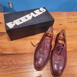 Peeples Brown Mens Loafer Shoes - Leather, Size 7.5 M, Domino, Made In Italy