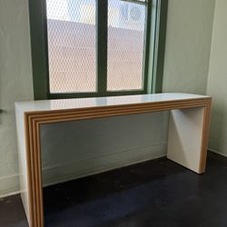 Vintage postmodern console table with waterfall edge detail