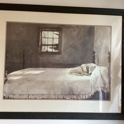 Framed Print Master Bedroom W/Sleeping Dog
