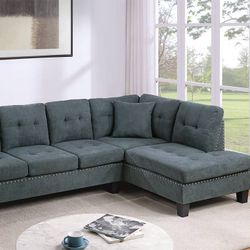 Brand New Grey Sectional With Chaise 