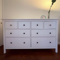HEMNES 8-drawer dresser, white stain