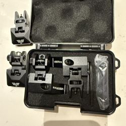 45 Degree Offset Iron ights| Flip Up Fiber ptic ights with Red Green ots| Tool-Free Adjustable Back Up Canted Iro ights Rapid Transition