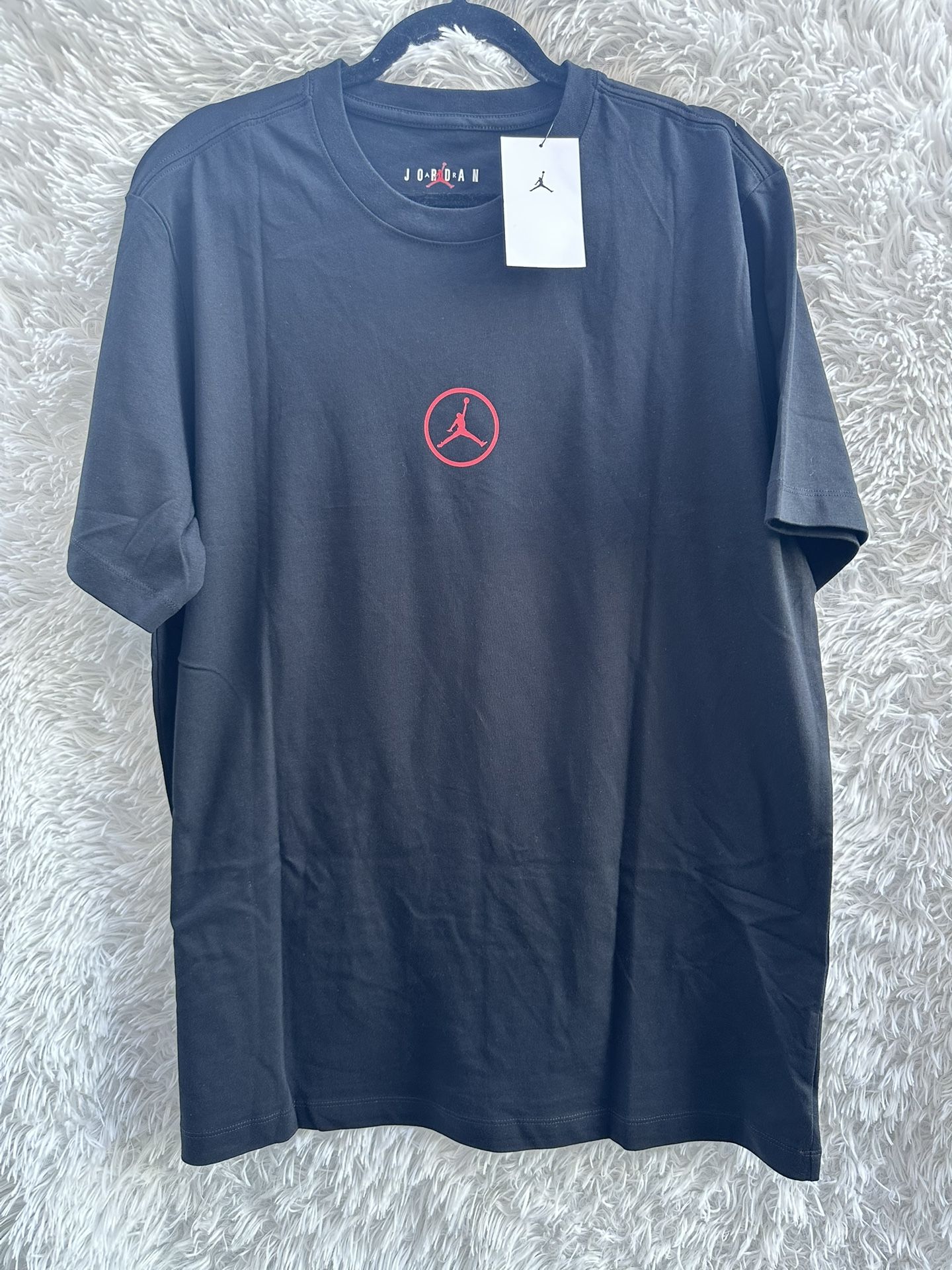 New Jordan Black Tee with Red Logo short sleeve 