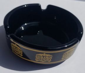 Vintage Golden Nugget Las Vegas Hotel Casino Las Vegas Black Glass Ashtray