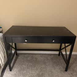 Black Desk With Drawer 