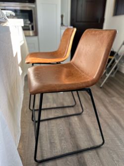 Barstools Counter Island stools brown faux leather