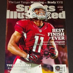 🔥 Larry Fitzgerald autographed Sports Illustrated Beckett COA🔥