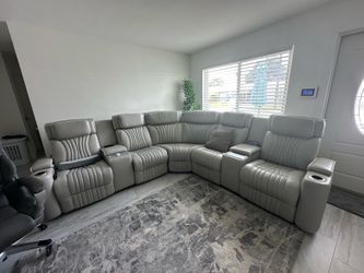 Leather sectional