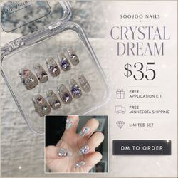 Premium Crystal Press-On Nail Set