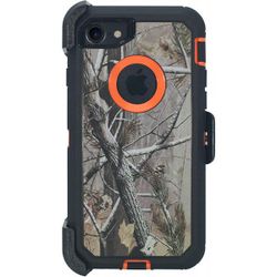 For iPhone 7 / iPhone 8 orange tree camouflage belt clip case funda cover protector