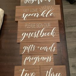 Wedding signs/table numbers