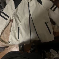 White Leather Race Jacket