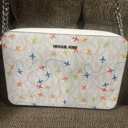 Michael Kors White Airplane Handbag 