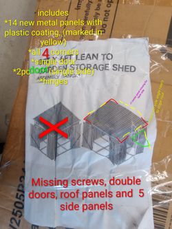 Metal shed panels only