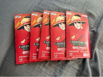 Lot of 5- One Piece Carrying On His Will Sleeved Booster Pack OP-13 ENGLISH