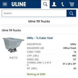 Uline tilt truck